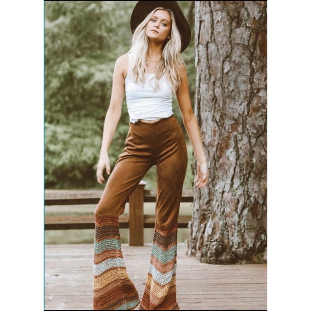 Judith March suede flare pant